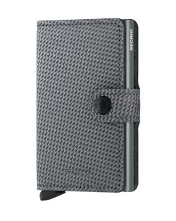 Carbon Leather Mini Wallet - Grey